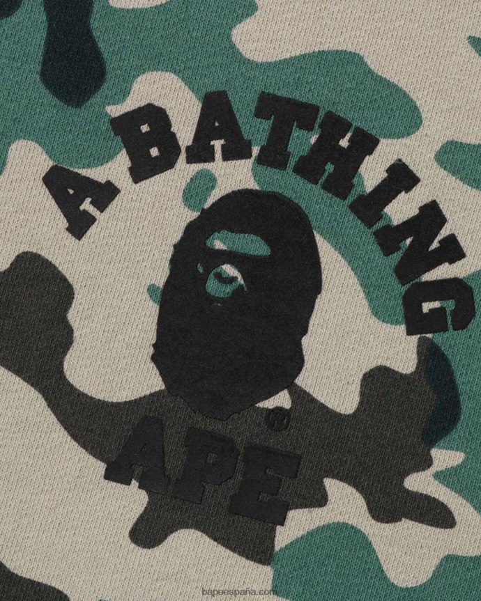 hombres A Bathing Ape sudadera con capucha y cremallera completa de camuflaje Woodland 288PLL219 ejercito verde