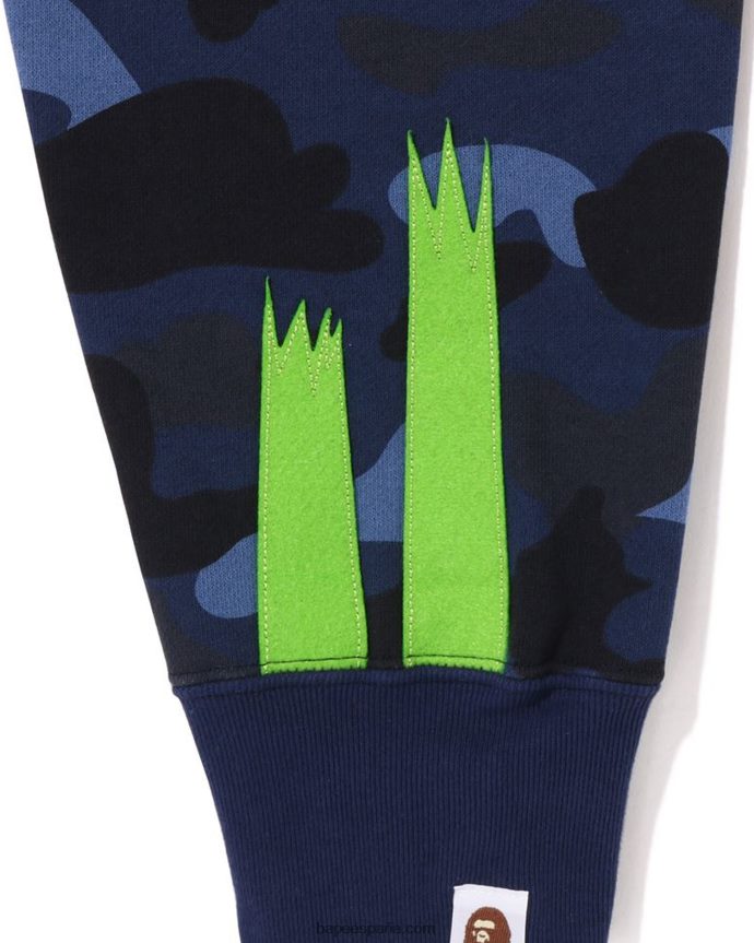 hombres A Bathing Ape sudadera con capucha y cremallera completa de panda de camuflaje de color 288PLL186 Azul marino