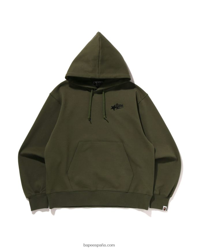 hombres A Bathing Ape sudadera con capucha y logo 288PLL334 ejercito verde