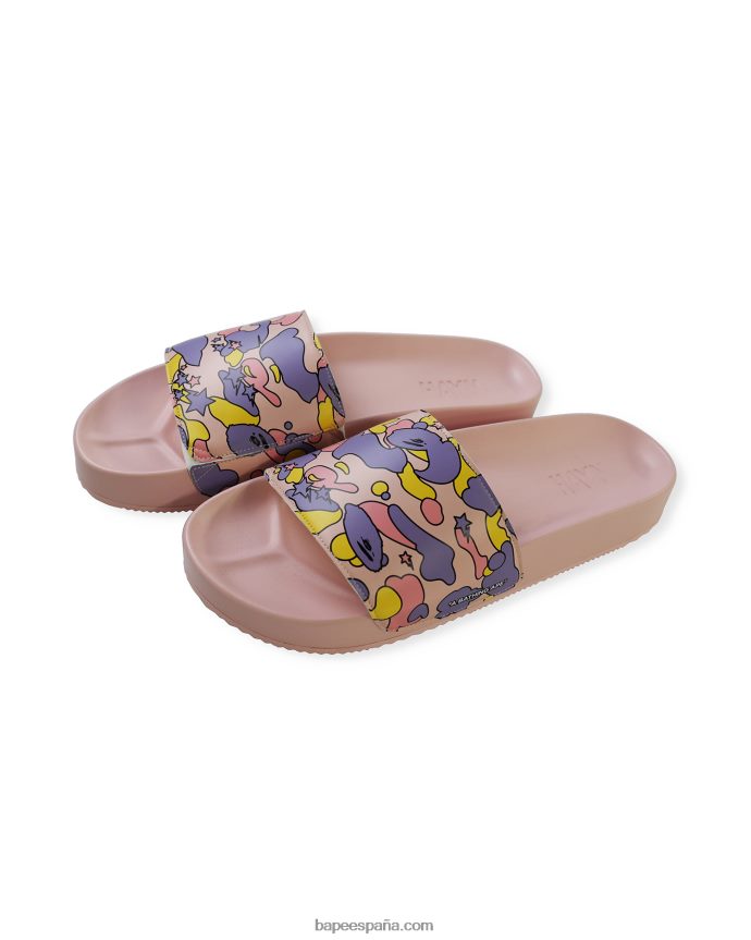 hombres A Bathing Ape sandalias con diseño camuflado sta de x hayn 288PLL729 Rosa palido
