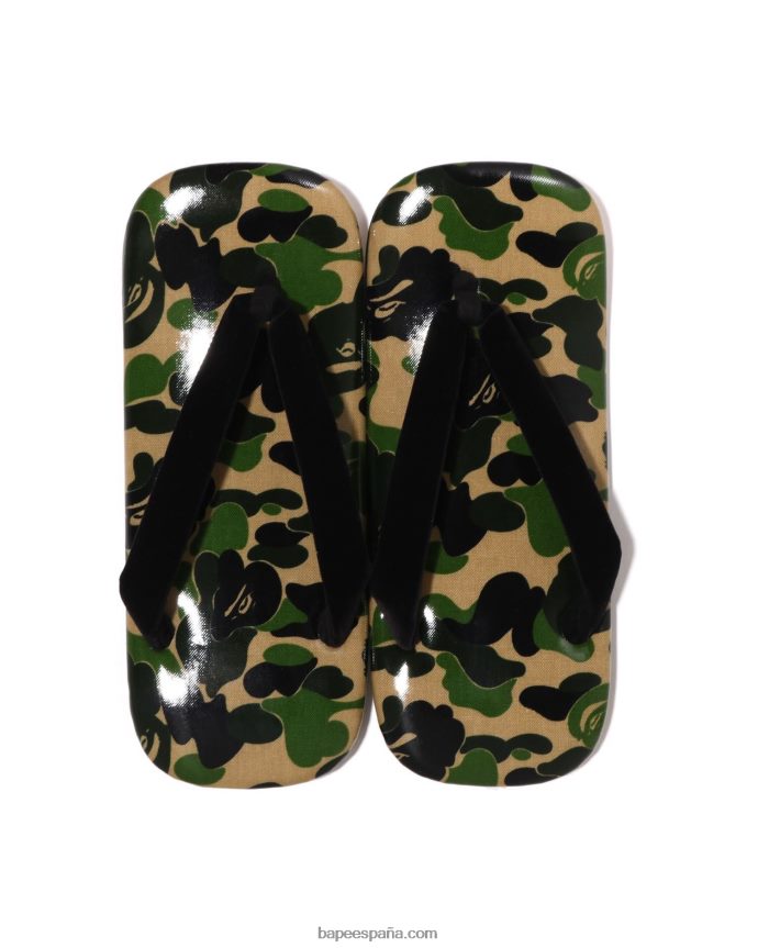 hombres A Bathing Ape sandalias japonesas abc camuflaje 288PLL667 ejercito verde