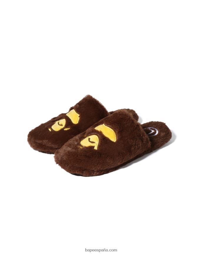 hombres A Bathing Ape zapatillas de cabeza 288PLL711 marrón