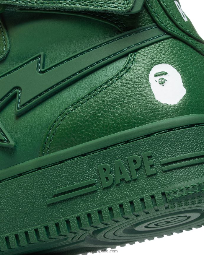 hombres A Bathing Ape mis zapatillas 288PLL741 Esmeralda