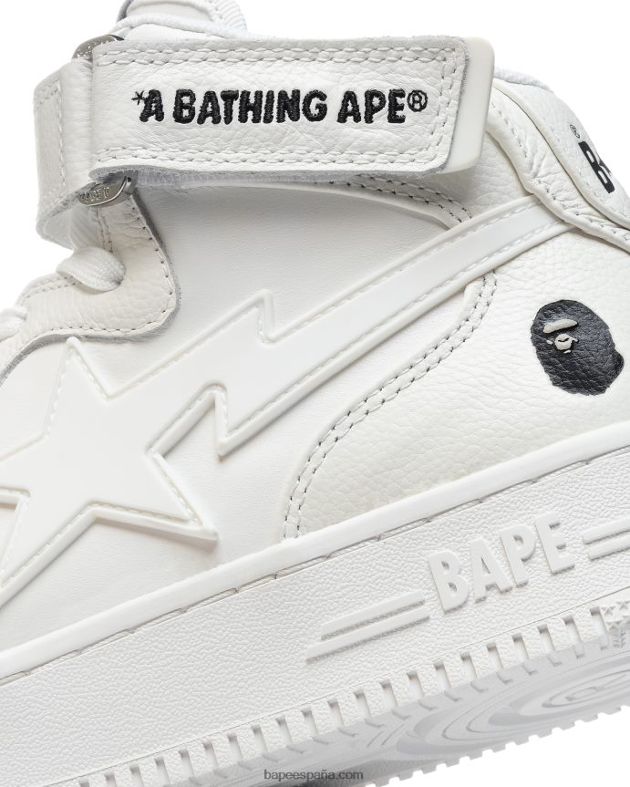 hombres A Bathing Ape mis zapatillas 288PLL742 blanco