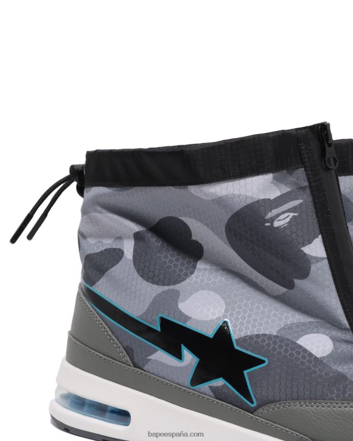 hombres A Bathing Ape nido de abeja camo zip road sta m2 288PLL671 gris