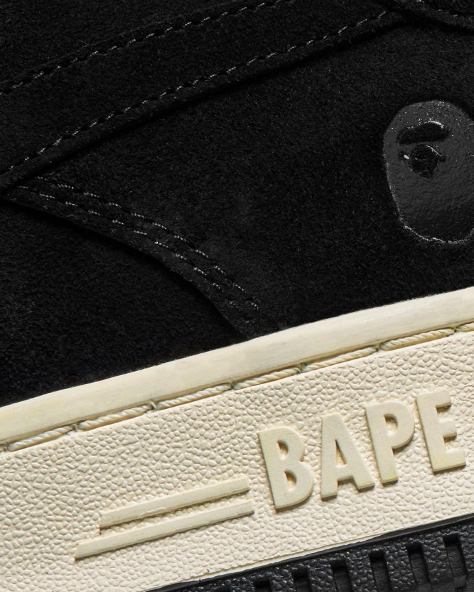 hombres A Bathing Ape zapatillas 288PLL721 negro