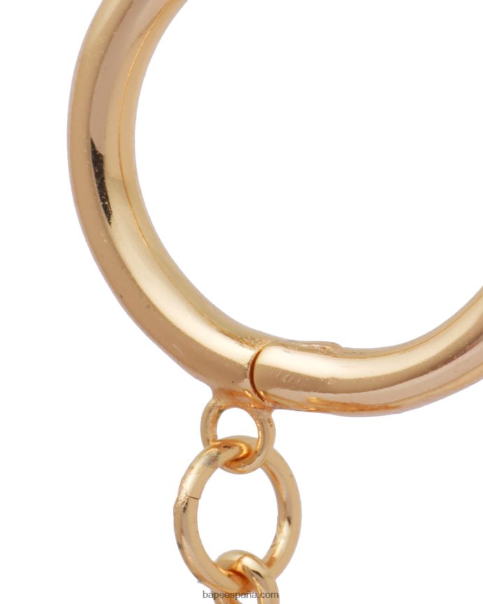 mujer A Bathing Ape aretes con logo y perlas de cristal 288PLL1110 oro