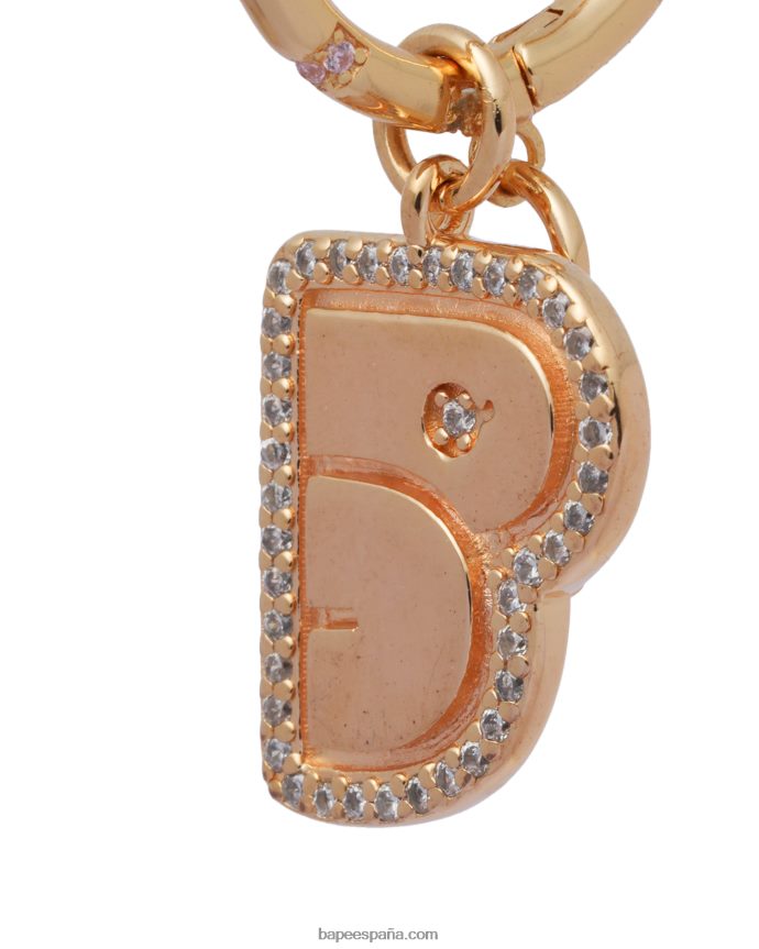 mujer A Bathing Ape aretes con logo y perlas de cristal 288PLL1110 oro