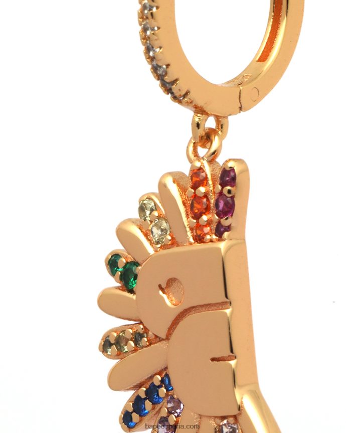 mujer A Bathing Ape aretes dorados con detalles de cristales 288PLL1111 oro