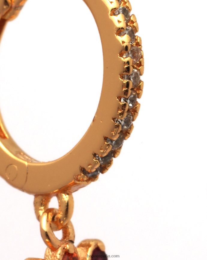 mujer A Bathing Ape aretes dorados con detalles de cristales 288PLL1111 oro