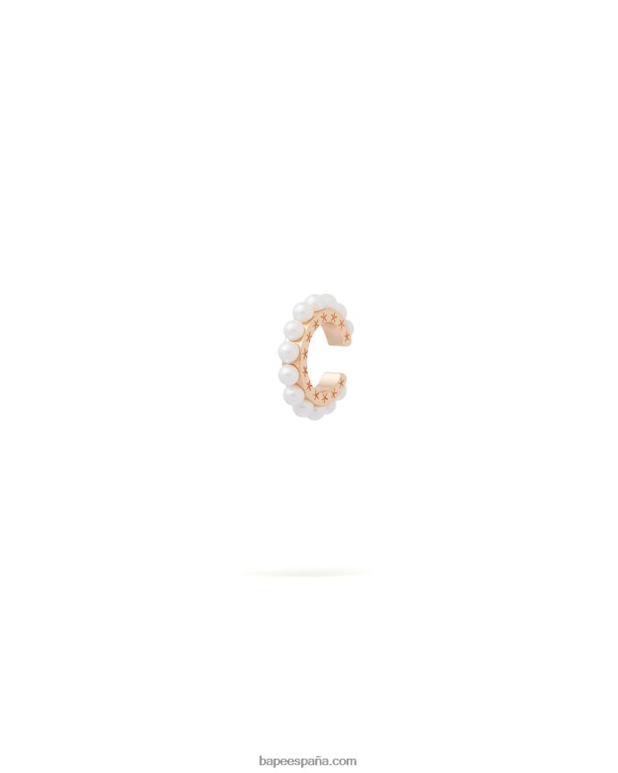 mujer A Bathing Ape pendiente de clip de perla 288PLL1121 oro