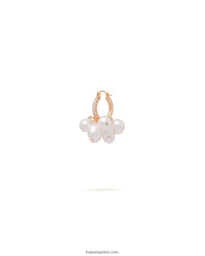 mujer A Bathing Ape pendiente de perlas de cristal 288PLL1122 oro