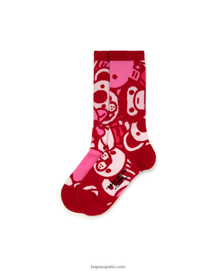 mujer A Bathing Ape bebé milo calcetines 288PLL1081 rosa