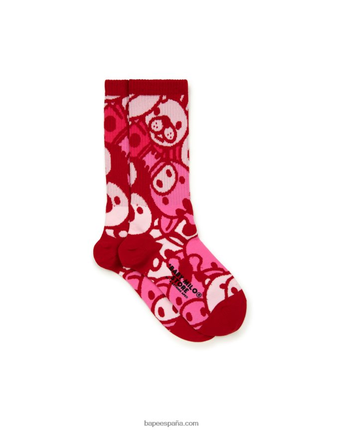 mujer A Bathing Ape bebé milo calcetines 288PLL1081 rosa