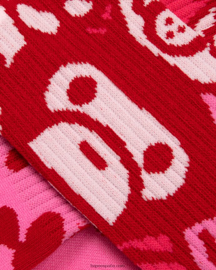 mujer A Bathing Ape bebé milo calcetines 288PLL1081 rosa