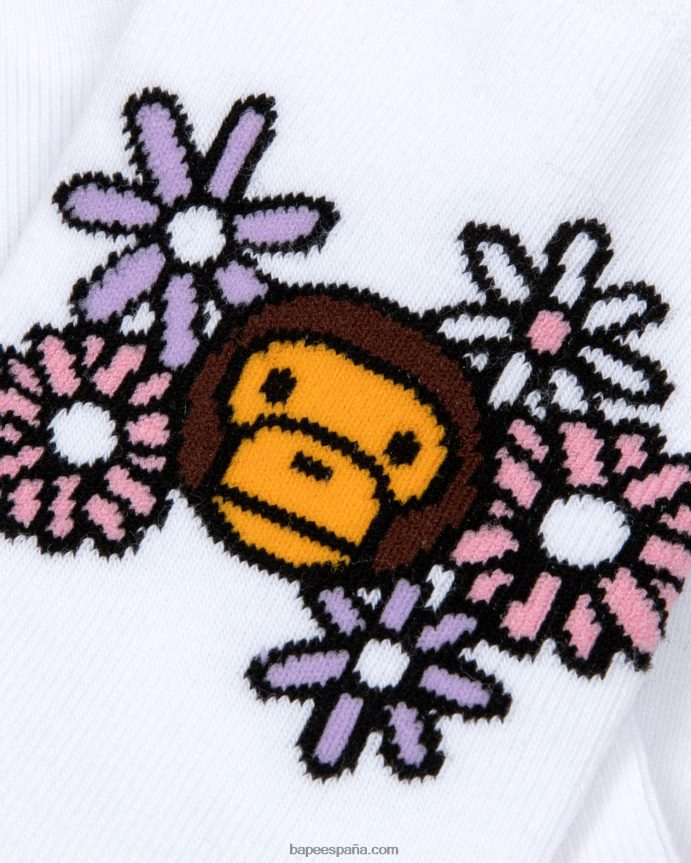 mujer A Bathing Ape bebé milo calcetines 288PLL1099 blanco