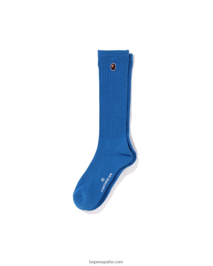 mujer A Bathing Ape cabeza de un punto calcetines 288PLL1069 azul real
