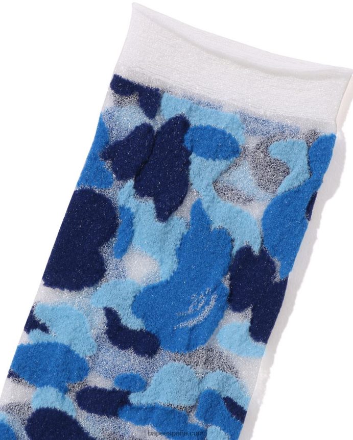 mujer A Bathing Ape calcetines transparentes abc camuflaje 288PLL1065 azul claro
