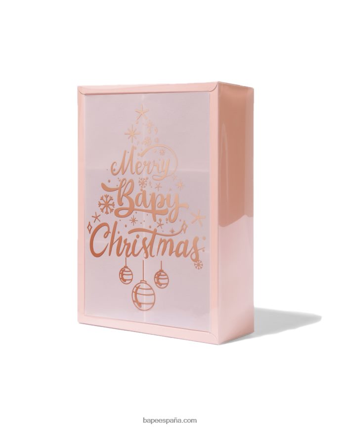 mujer A Bathing Ape conjunto de adornos de logotipo de navidad 288PLL1192 Rosa palido
