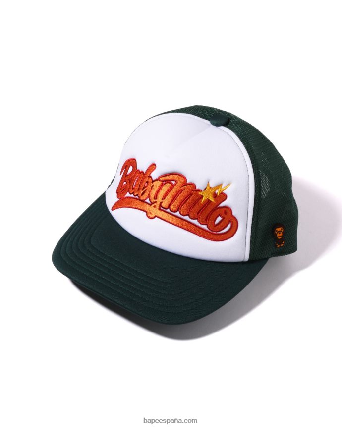 mujer A Bathing Ape gorra de malla con bordado baby milo 288PLL1143 selva profunda