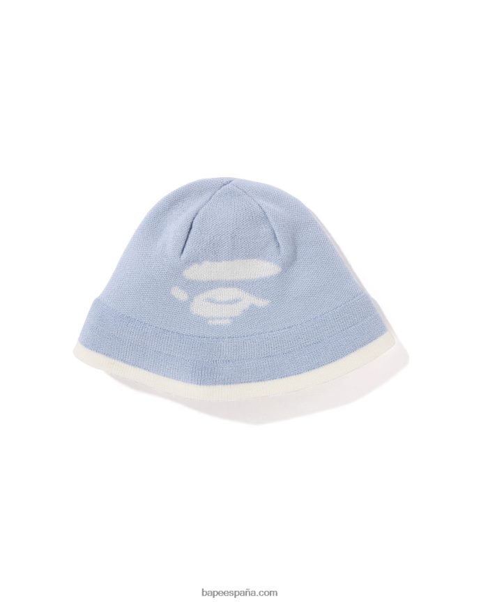 mujer A Bathing Ape gorro tejido con cara 288PLL1104 azul claro