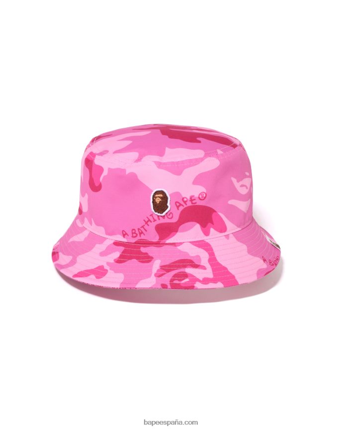 mujer A Bathing Ape sombrero de pescador de camuflaje Woodland 288PLL1068 rosa carmín