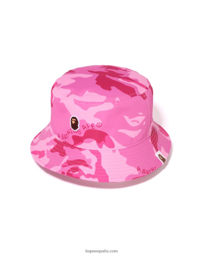 mujer A Bathing Ape sombrero de pescador de camuflaje Woodland 288PLL1068 rosa carmín