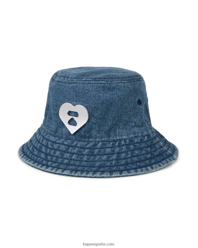 mujer A Bathing Ape sombrero de pescador de mezclilla 288PLL1084 mezclilla