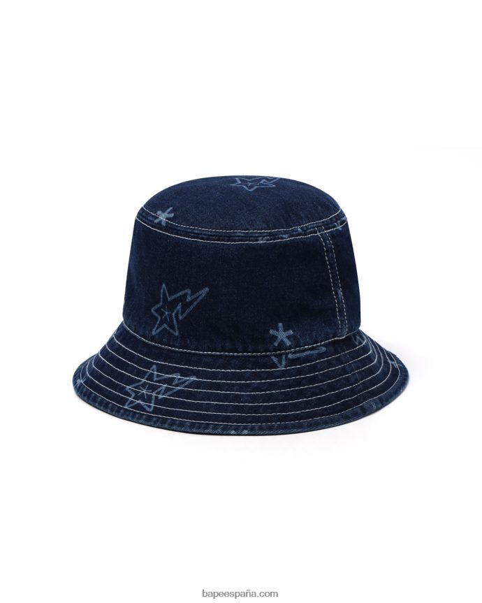 mujer A Bathing Ape sombrero de pescador de mezclilla sta 288PLL1076 mezclilla