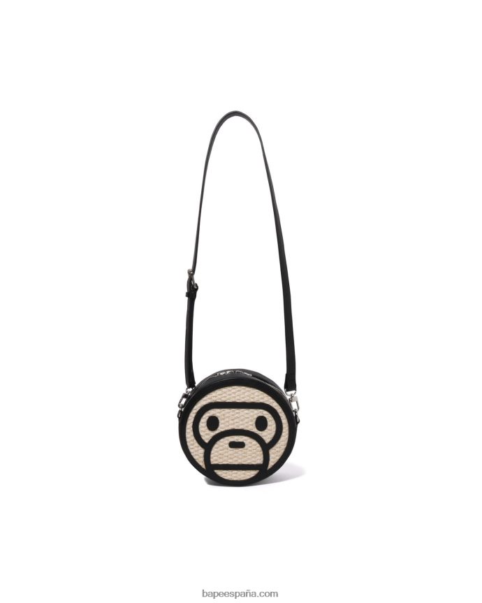 mujer A Bathing Ape bolso de hombro baby milo basket 288PLL1151 negro