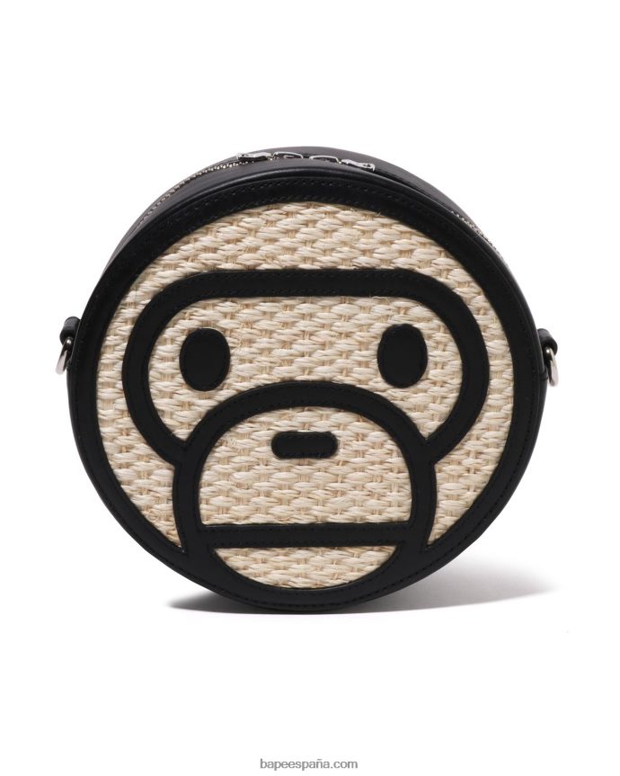 mujer A Bathing Ape bolso de hombro baby milo basket 288PLL1151 negro