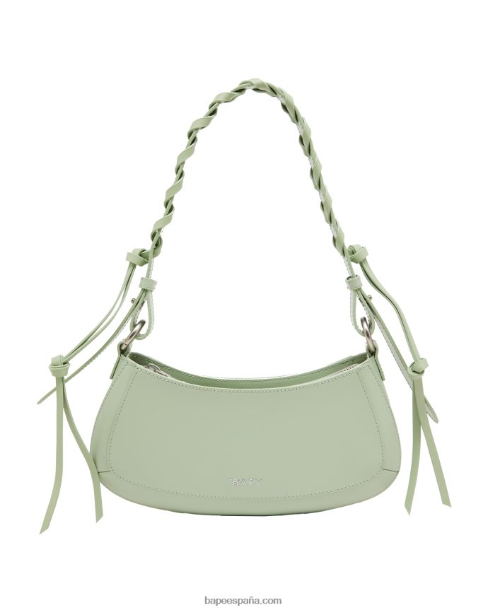 mujer A Bathing Ape bolsa con asa superior retorcida 288PLL1262 verde claro