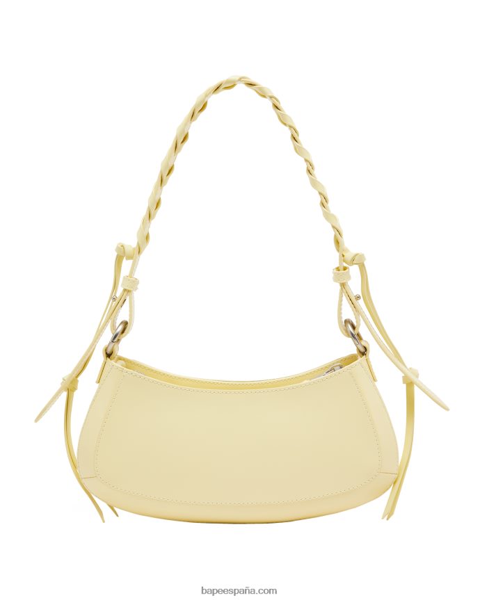 mujer A Bathing Ape bolsa con asa superior retorcida 288PLL1263 amarillo suave