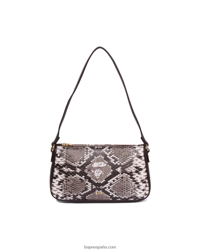 mujer A Bathing Ape bolso de mano con motivo de serpiente 288PLL1108 beige