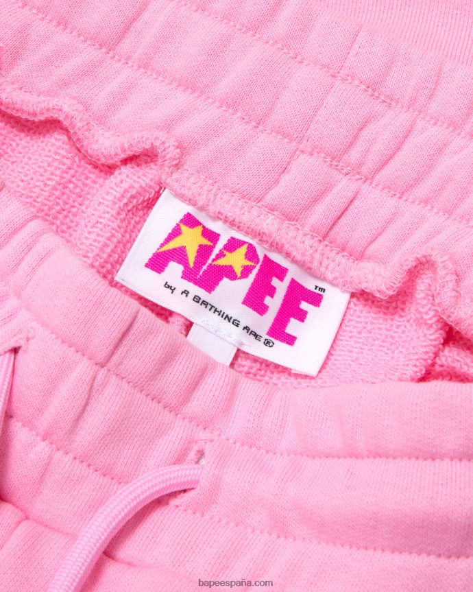 mujer A Bathing Ape bermudas con logo 288PLL961 rosa