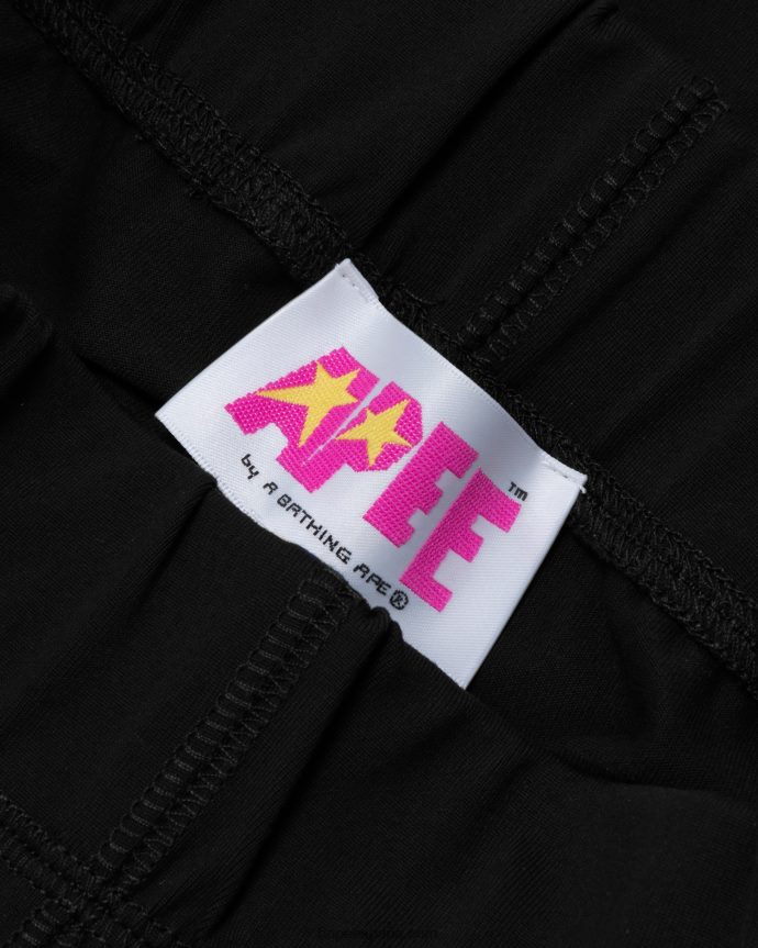 mujer A Bathing Ape pantalones cortos ajustados 288PLL941 negro