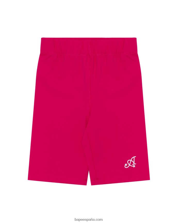 mujer A Bathing Ape pantalones cortos ajustados 288PLL942 rosa carmín