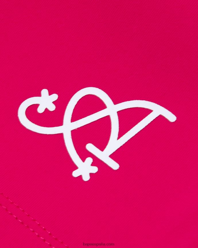 mujer A Bathing Ape pantalones cortos ajustados 288PLL942 rosa carmín