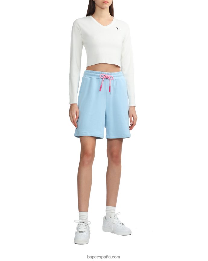 mujer A Bathing Ape shorts deportivos con logo 288PLL883 cielo azul