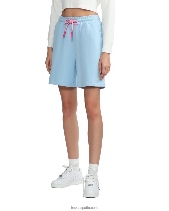 mujer A Bathing Ape shorts deportivos con logo 288PLL883 cielo azul