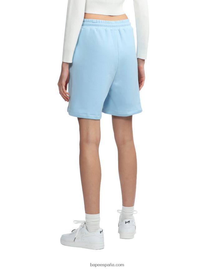mujer A Bathing Ape shorts deportivos con logo 288PLL883 cielo azul