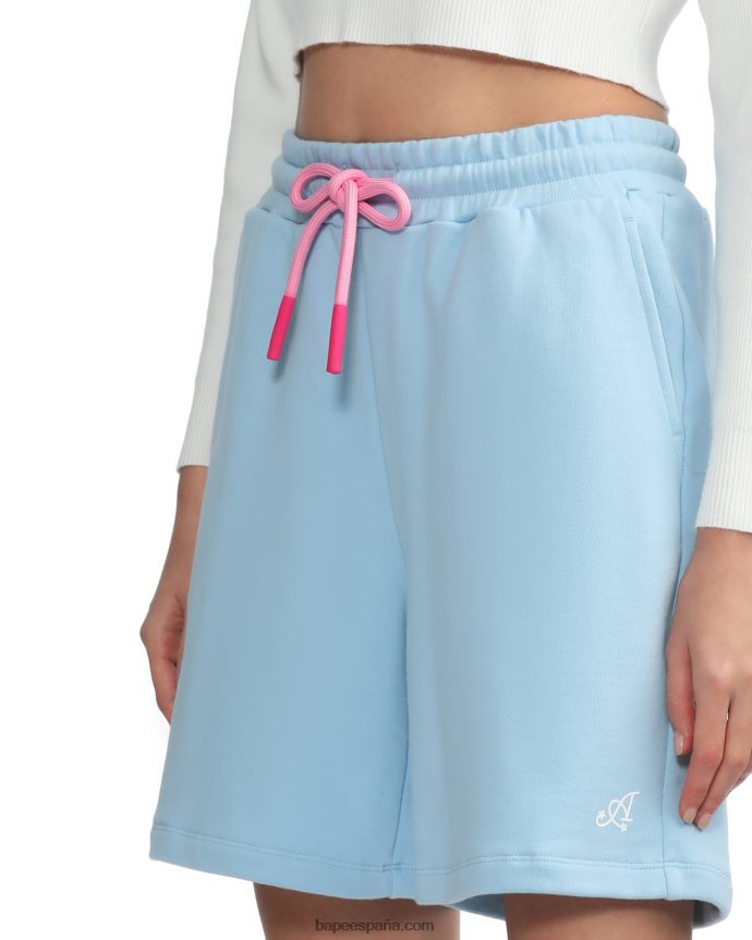 mujer A Bathing Ape shorts deportivos con logo 288PLL883 cielo azul