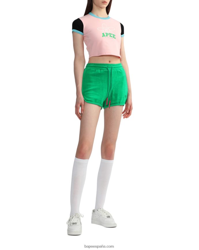 mujer A Bathing Ape shorts deportivos de toalla 288PLL829 Esmeralda