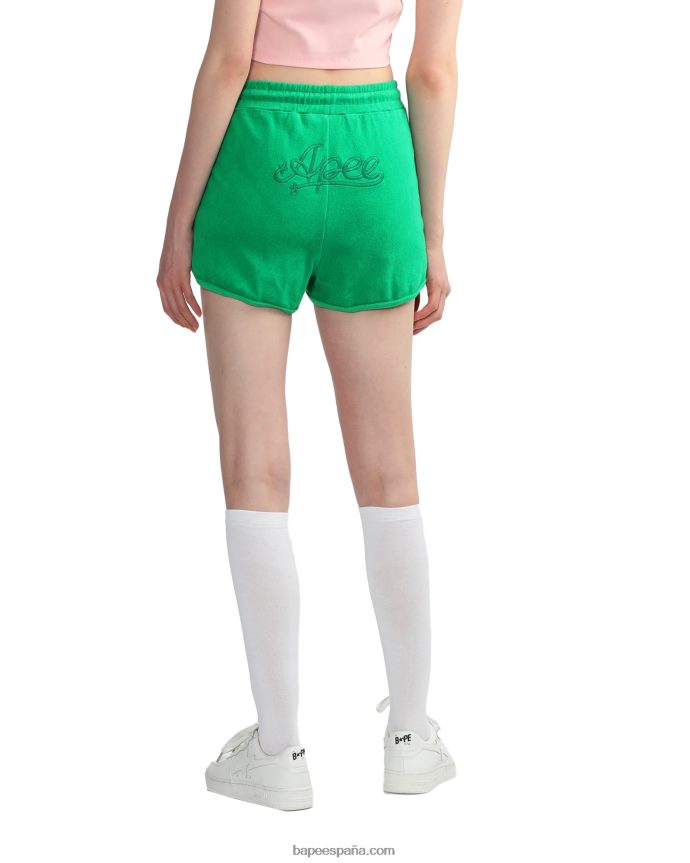 mujer A Bathing Ape shorts deportivos de toalla 288PLL829 Esmeralda