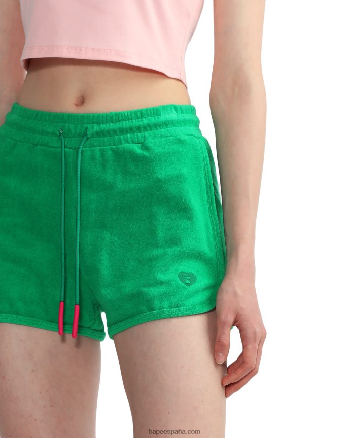 mujer A Bathing Ape shorts deportivos de toalla 288PLL829 Esmeralda