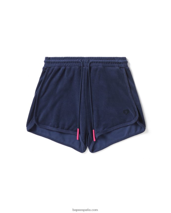 mujer A Bathing Ape shorts deportivos de toalla 288PLL830 Azul marino