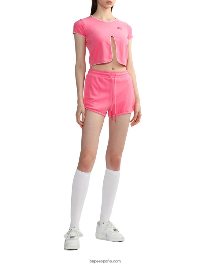 mujer A Bathing Ape shorts deportivos de toalla 288PLL831 rosa
