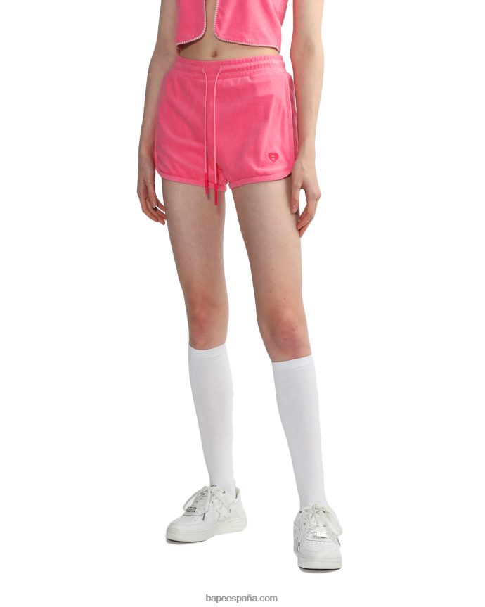 mujer A Bathing Ape shorts deportivos de toalla 288PLL831 rosa