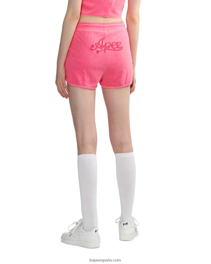 mujer A Bathing Ape shorts deportivos de toalla 288PLL831 rosa