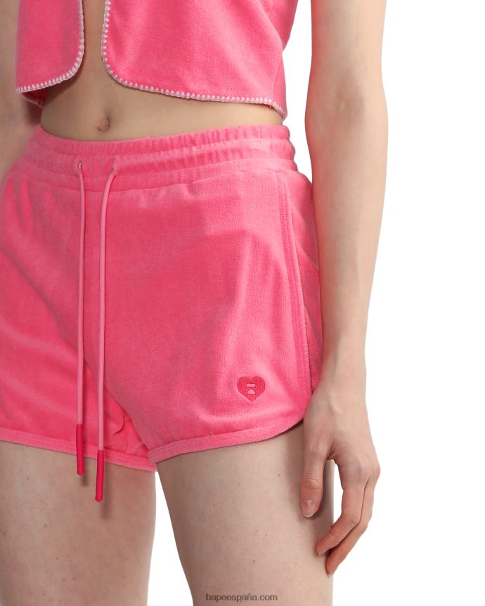 mujer A Bathing Ape shorts deportivos de toalla 288PLL831 rosa